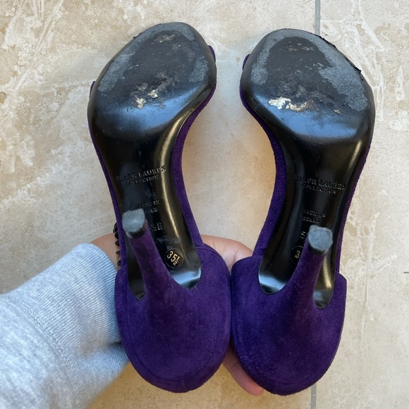 Ralph Lauren Collection Ankle Strap Heel Sandals Purple Size 35.5/5.5 - Picture 6 of 6